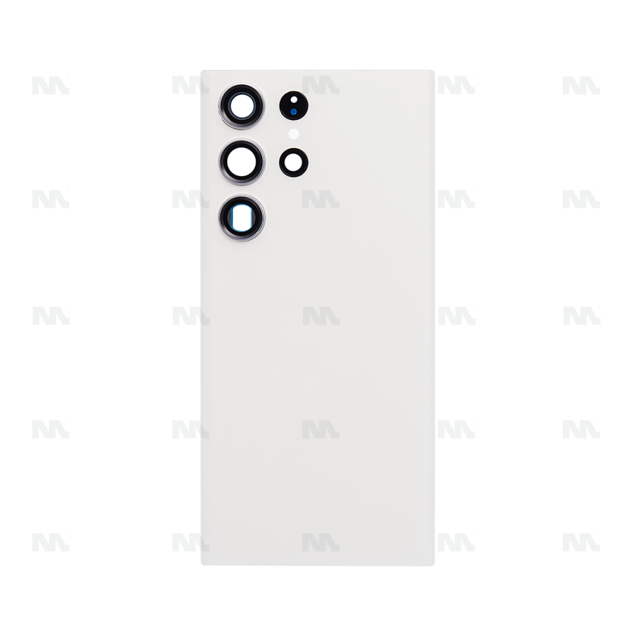 Vitre arrière pour Samsung Galaxy S23 Ultra S918B avec lentille crème OEM