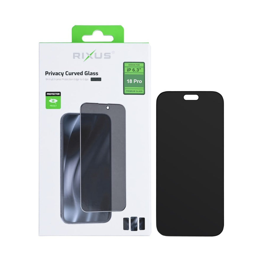 Verre Trempé Confidentialité Rixus Bords Incurvés Pour Apple iPhone 18 Pro
