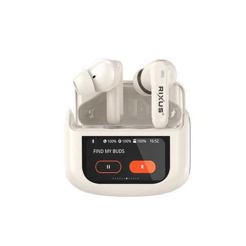 Écouteurs sans fil Rixus RXBH63C avec boîtier tactile Pro beige