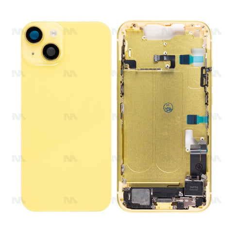 Boîtier pour Apple iPhone 14 avec petites pièces, jaune, OEM