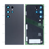 Vitre arrière pour Samsung Galaxy S24 Ultra S928B avec objectif, noir titane, OEM