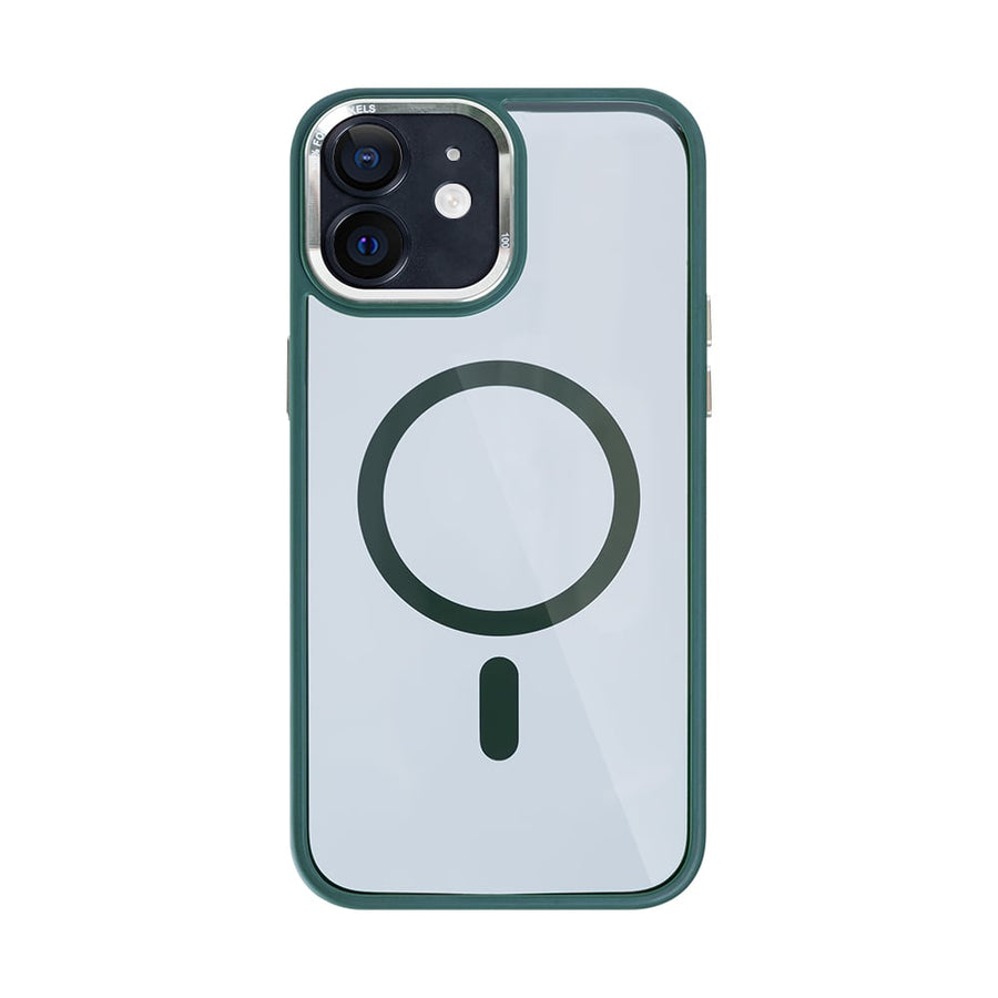 Étui Rixus Classic 04 avec MagSafe pour Apple iPhone 12 vert foncé