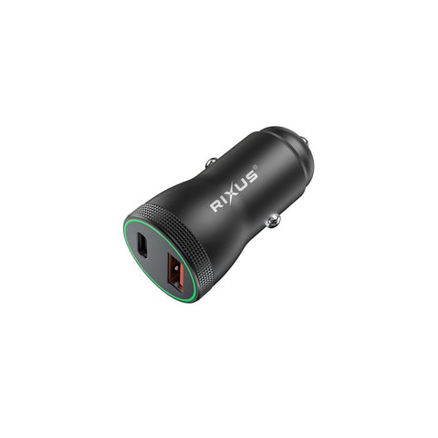 Chargeur voiture Rixus RXCC11 USB-C PD+QC 20 W noir