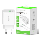 Adaptateur Rixus RX90CC avec câble USB-C vers USB-C 1 m 20 W blanc