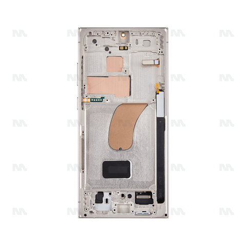 Chassis + Ecran Officiel Service Pack + Vitre pour Samsung Galaxy S23 Ultra S918B - Crème