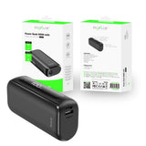 Batterie externe compacte Rixus RXPB23 avec écran numérique 5 000 mAh - Noir