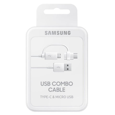 Câble combiné Samsung EP-DG930DWEGWW - USB-C et MicroUSB - 1,5 m - Blanc