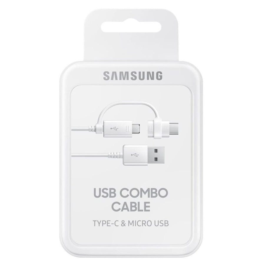 Câble combiné Samsung EP-DG930DWEGWW - USB-C et MicroUSB - 1,5 m - Blanc