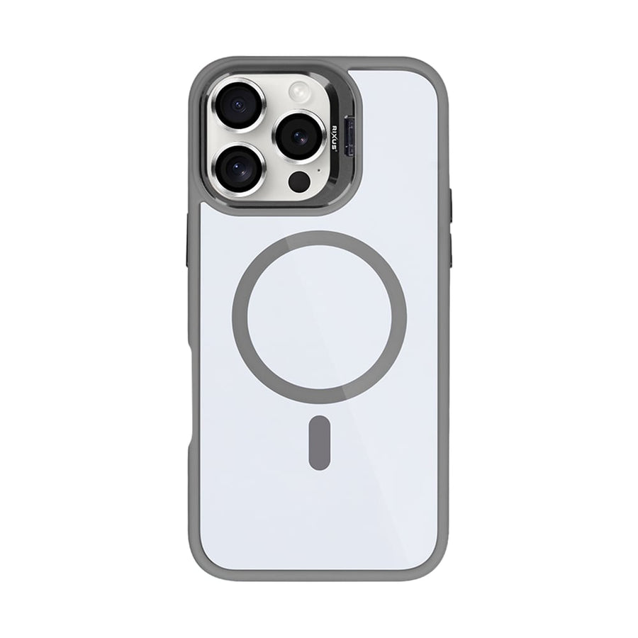 Étui Rixus Classic 03 avec MagSafe pour Apple iPhone 16 Pro Max gris titane
