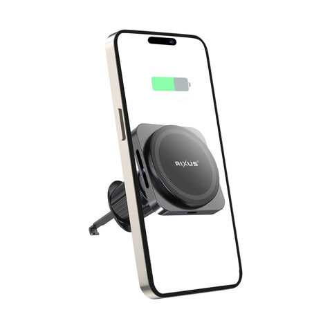 Chargeur de voiture sans fil Rixus RXWC20 pour support de voiture Magsafe 15 W gris sidéral