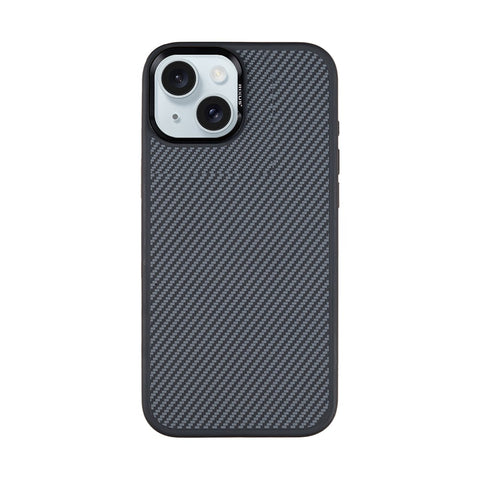 Coque de protection Mag Carbon avec MagSafe pour Apple iPhone 15 – Titanium Black