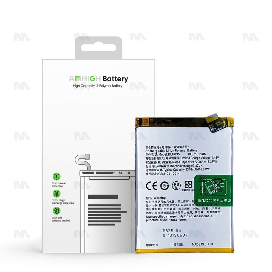 Batterie Oppo Reno5 F, Reno5 Lite, A94 4G, F19 Pro, A94 5G (BLP835) - OEM