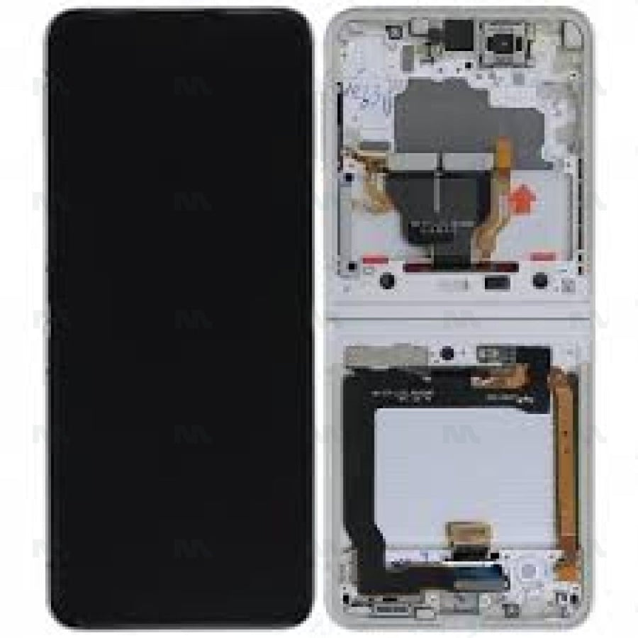 Écran principal complet sur châssis Service Pack pour Samsung Galaxy Z Flip3 F711B - Crème