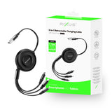 Câble de recharge rapide rétractable 3 en 1 Rixus RXUC25 noir