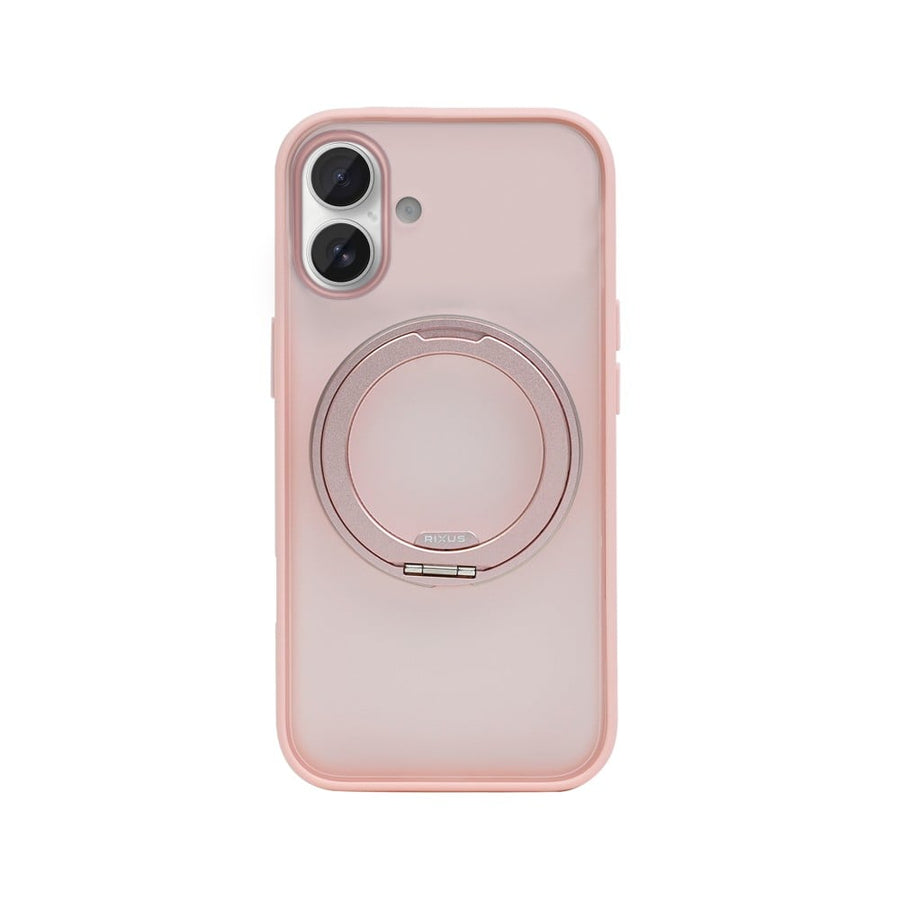 Coque Rixus SnapGrip 360 avec Anneau Support pour Apple iPhone 16 - Rose