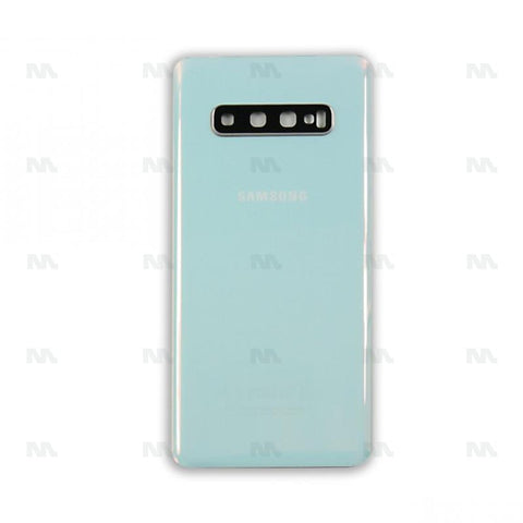 Vitre arrière pour Samsung Galaxy S10 Plus G975F avec prisme d'objectif blanc OEM