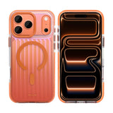 Coque Rixus Aero Ribbed Shield Compatible MagSafe pour Apple iPhone 17 Pro Max, 18 Pro Max - Orange