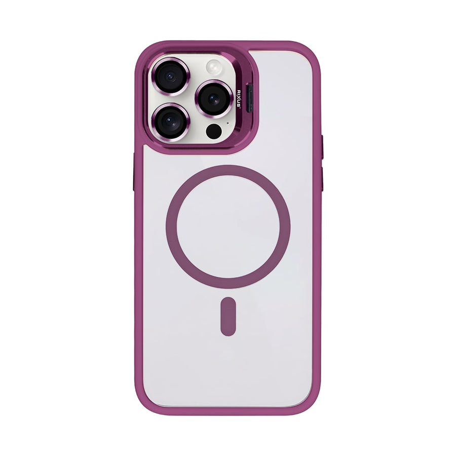 Étui Rixus Classic 03 avec MagSafe pour Apple iPhone 14 Pro rose foncé