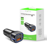 Chargeur de voiture Rixus RXCC13 USB-C PD+QC3.0 38 W noir