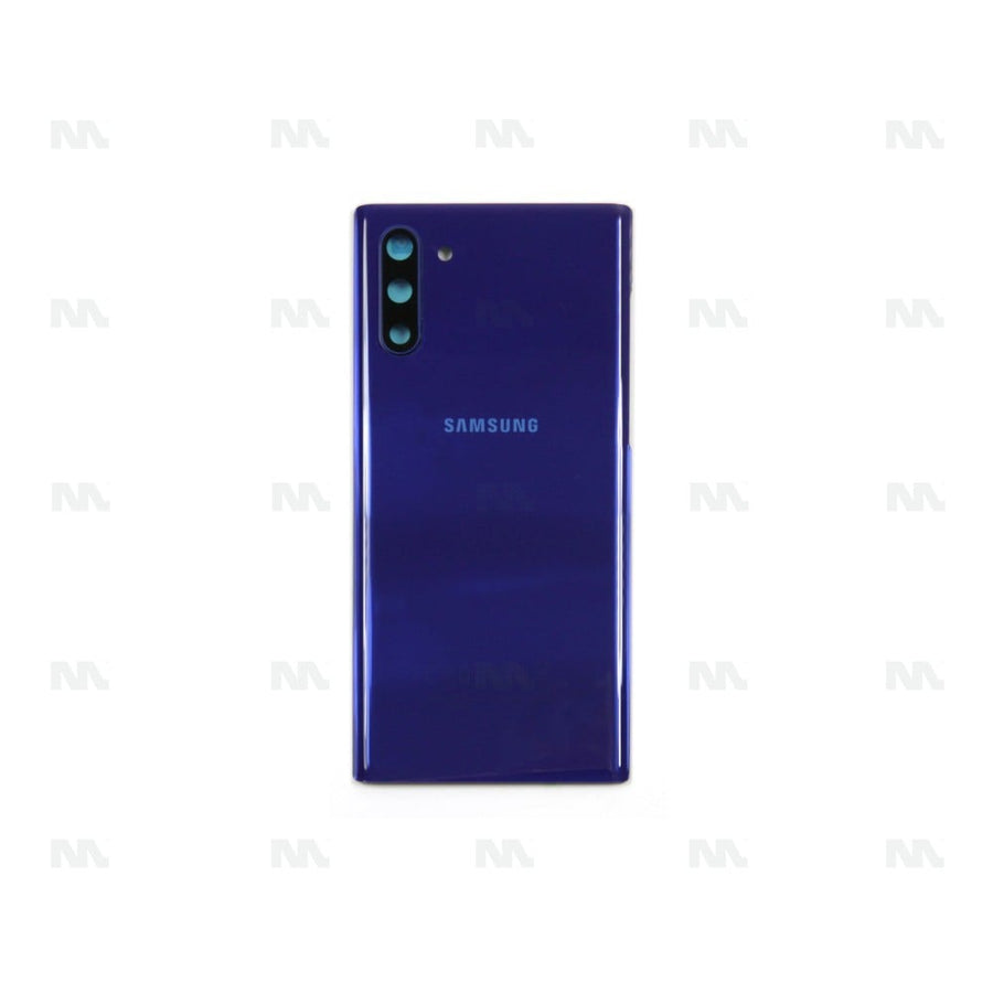 Vitre arrière pour Samsung Galaxy Note 10 N970F avec lentille Aura Blue OEM