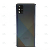 Vitre arrière pour Samsung Galaxy A71 A715F avec prisme pour objectif, couleur noir mat, OEM