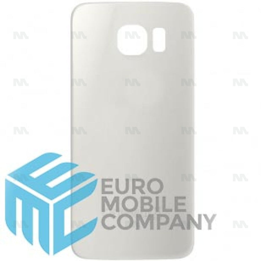 Vitre arrière pour Samsung Galaxy S6 Edge G925F sans objectif, blanc perle, OEM