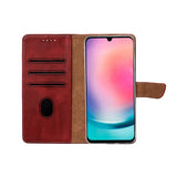 Rixus Bookcase pour Samsung Galaxy A26, A17 Rouge foncé