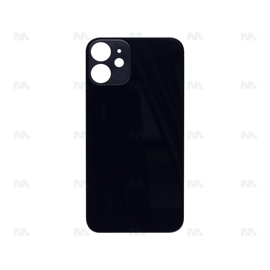 Vitre Arrière pour Apple iPhone 12 Mini, cadre de caméra agrandi – Noir – Compatible