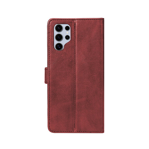 Bibliothèque Rixus pour Samsung Galaxy S25 Ultra Rouge foncé