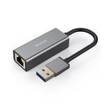 Carte réseau Gigabit USB 3.0 Rixus RXEA02 Connecteur USB vers RJ45 Gris