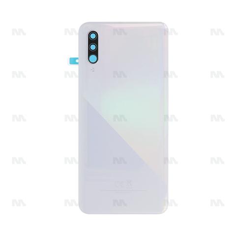 Vitre arrière pour Samsung Galaxy A30s A307F avec prisme pour objectif, blanc, OEM
