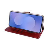 Étui Portefeuille Rixus pour Samsung Galaxy S26 FE - Rouge Foncé