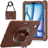 Étui antichoc Rixus RXTC08 pour Apple iPad Air 11 pouces (2024), Air 4 10,9 pouces (2020), Air 5 10,9 pouces (2022), Pro 11 pouces (2018, 2020, 2021, 2022) Chocolat