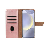 Rixus Bookcase pour Samsung Galaxy S25 Rose