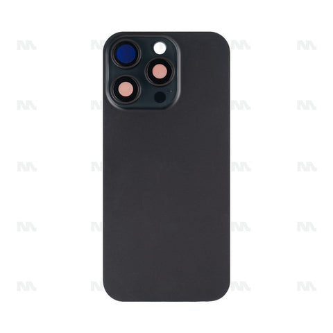 Vitre Arrière sans NFC, cadre d'appareil photo agrandi pour Apple iPhone 16 Pro - Noir Titane - Compatible