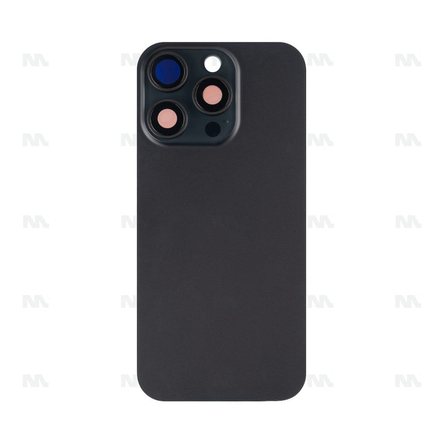 Vitre Arrière sans NFC, cadre d'appareil photo agrandi pour Apple iPhone 16 Pro - Noir Titane - Compatible