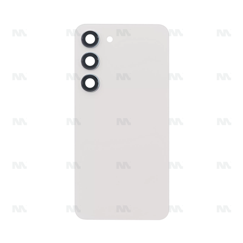 Vitre arrière pour Samsung Galaxy S23 S911B avec lentille crème OEM