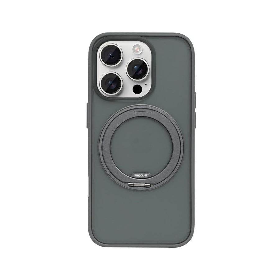 Coque Rixus SnapGrip 360 avec Anneau Support pour Apple iPhone 16 Pro - Gris