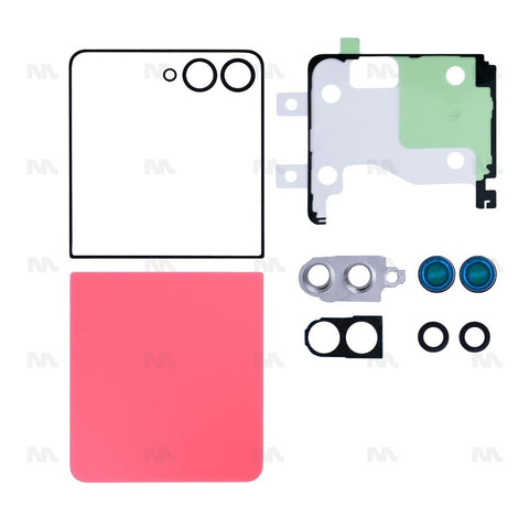 Ensemble de coques arrière Samsung Galaxy Z Flip7 F741B avec lentille rouge corail OEM
