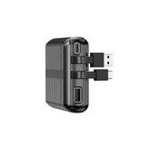 Batterie externe solaire Rixus RXPB47 20 000 mAh avec câbles intégrés - Noir
