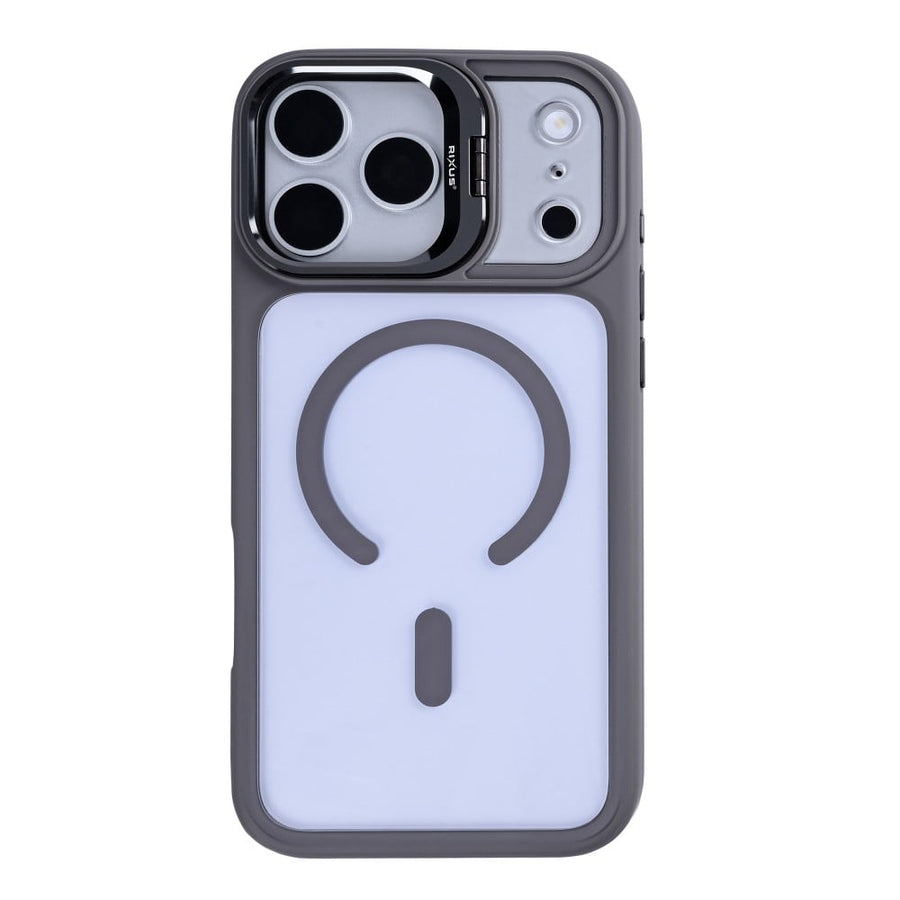 Coque Rixus Classic 03 Compatible MagSafe Pour Apple iPhone 17 Pro, 18 Pro Gris Titane