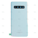 Vitre arrière pour Samsung Galaxy S10 G973F avec prisme d'objectif blanc OEM