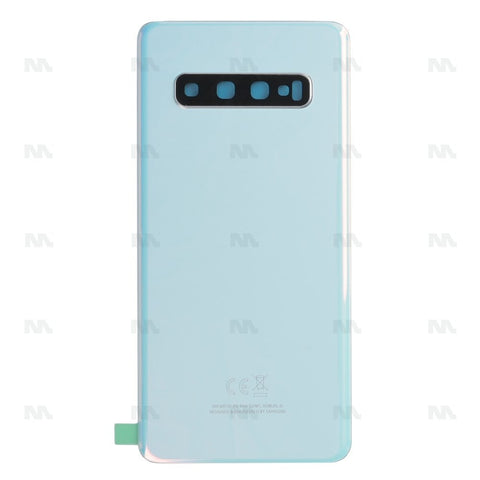 Vitre arrière pour Samsung Galaxy S10 G973F avec prisme d'objectif blanc OEM