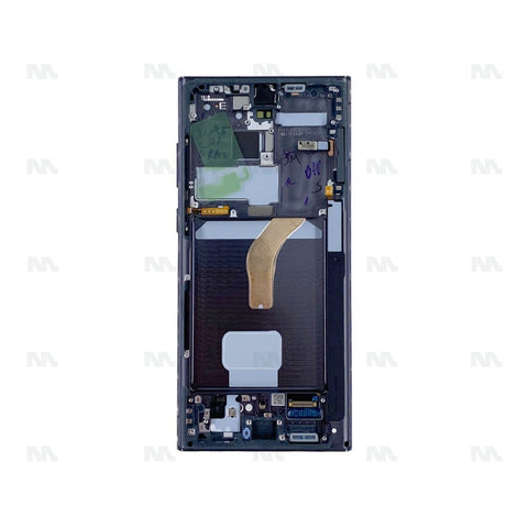Chassis + Ecran Officiel Service Pack + Vitre pour Samsung Galaxy S22 Ultra S908B - Phantom Black
