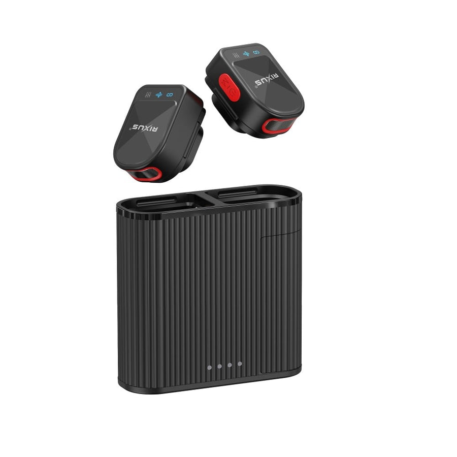 Microphone miniature sans fil Rixus RXMIC03 pour diffusion en direct et enregistrement vidéo – Noir