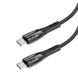 Câble de recharge rapide Rixus RXUC39C USB-C vers USB-C tressé en nylon 3 m noir