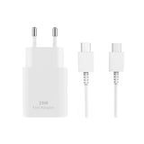 Adaptateur de voyage à charge rapide USB-C vers USB-C 25 W blanc
