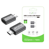 Adaptateur OTG Micro vers USB-C Rixus RXOTG05 gris sidéral (lot de 2)