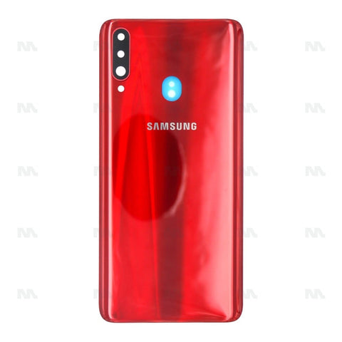 Vitre arrière pour Samsung Galaxy A20s A207F avec objectif rouge OEM