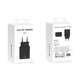 Adaptateur de voyage à charge rapide USB-C CH45W 45 W Noir